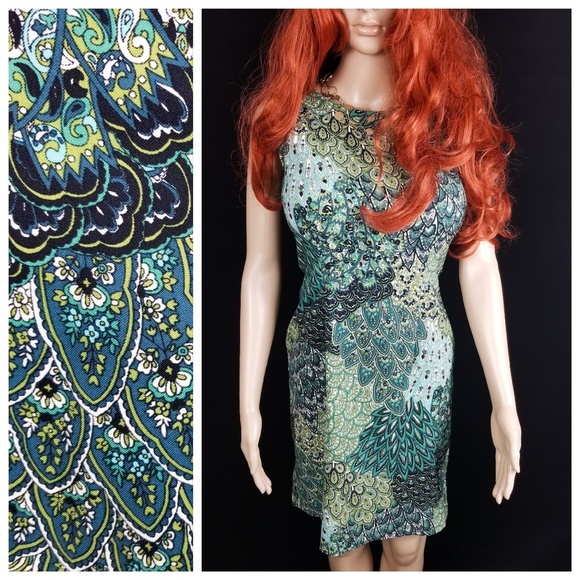 connected apparel Dresses & Skirts - _EUC Pecock Pecock Paisley Dress in Green Shades